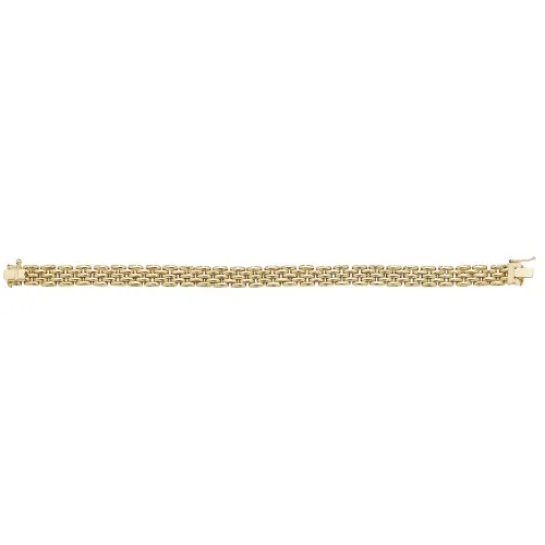 9ct Yellow Gold Ladies' 7.5 Inches Brick Link Braclet 14.4g